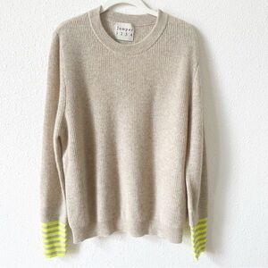 Jumper 1234 100% Cashmere Sweater Size 3 US 8 Luxury Neutral Neon Stripe